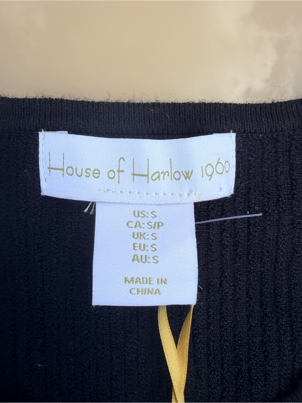 House of Harlow 1960 Black Ribbed Tank Top - Picture 2 of 6